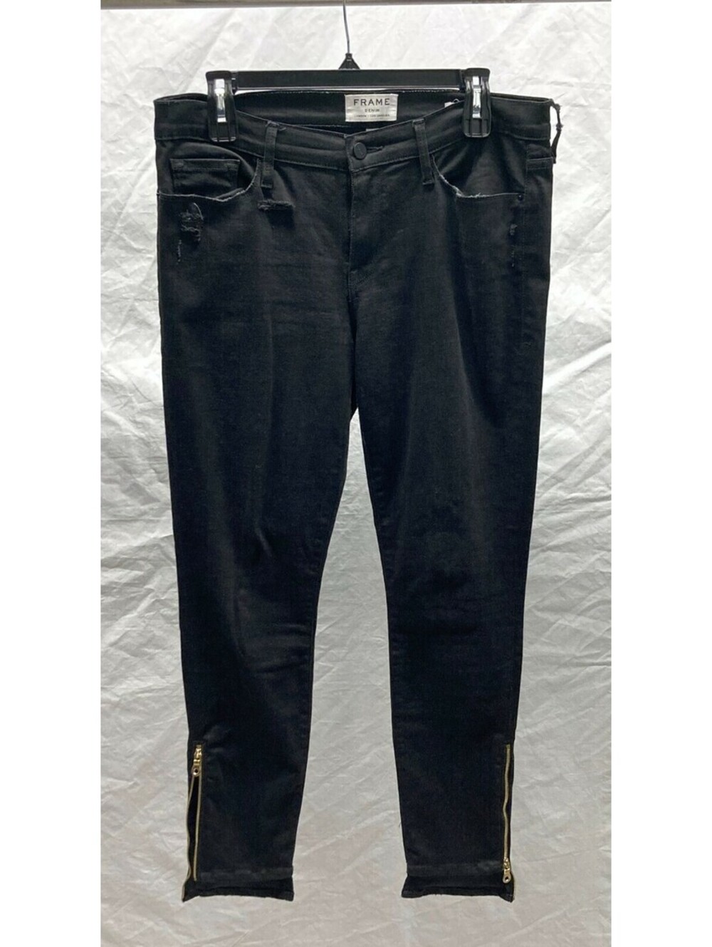 Frame Denim Le Skinny De Jeanne Stagger Zip Jeans 32